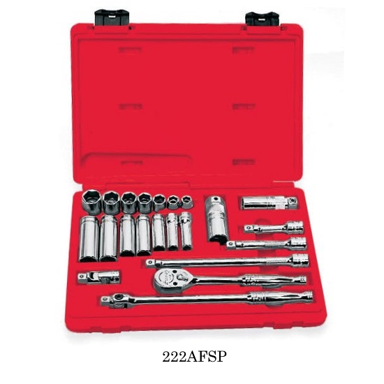 Snapon-3/8" Drive Tools-222AFSP SAE Shallow Deep Combination Socket Set